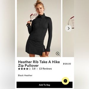 NWOT heathered rib take a hike zip pullover